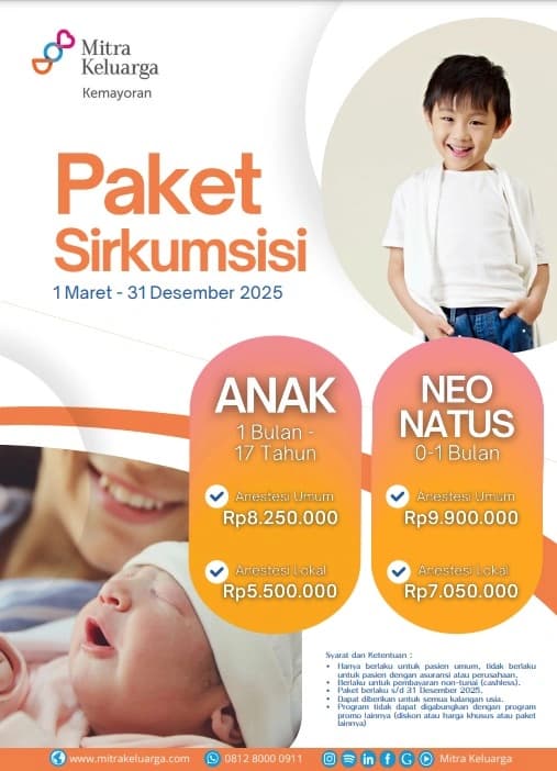 Paket Sirkumsisi Anak Mitra Keluarga Kemayoran, Mulai dari Rp5 Jutaan!