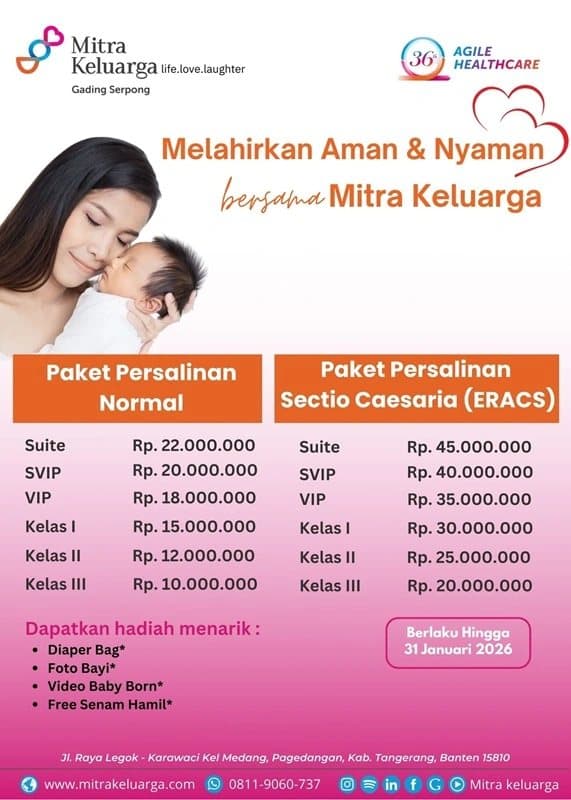Promo Paket Persalinan di Mitra Keluarga Gading Serpong. Start dari Rp10 Juta saja!